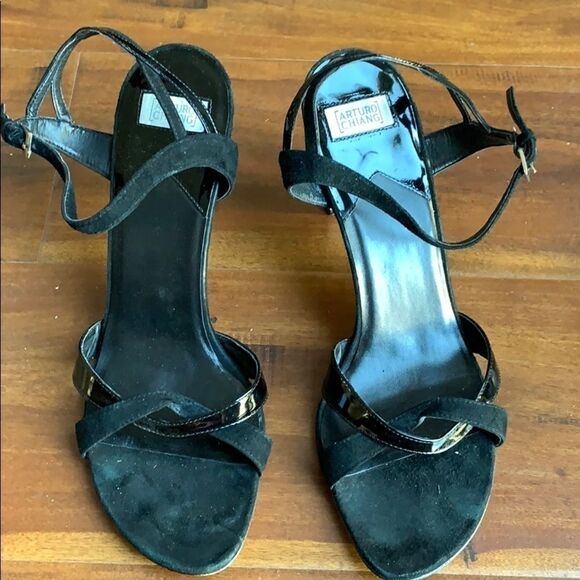 𝅺ARTURO Chiang Patent Suede High Heel Sandal Shoes - Picture 2 of 8